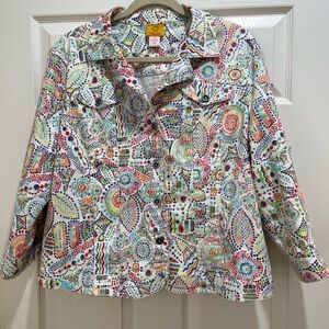 Ruby Rd. Multicolor Patterned Jean Jacket
